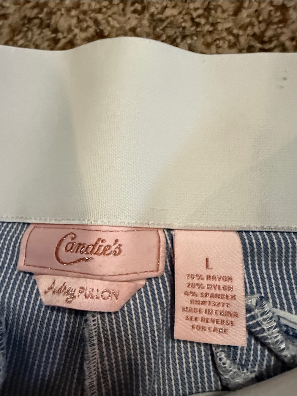Candie's Light Blue Pinstriped ankle Pants and Brown houndstooth ankle pants - Picture 2 of 6
